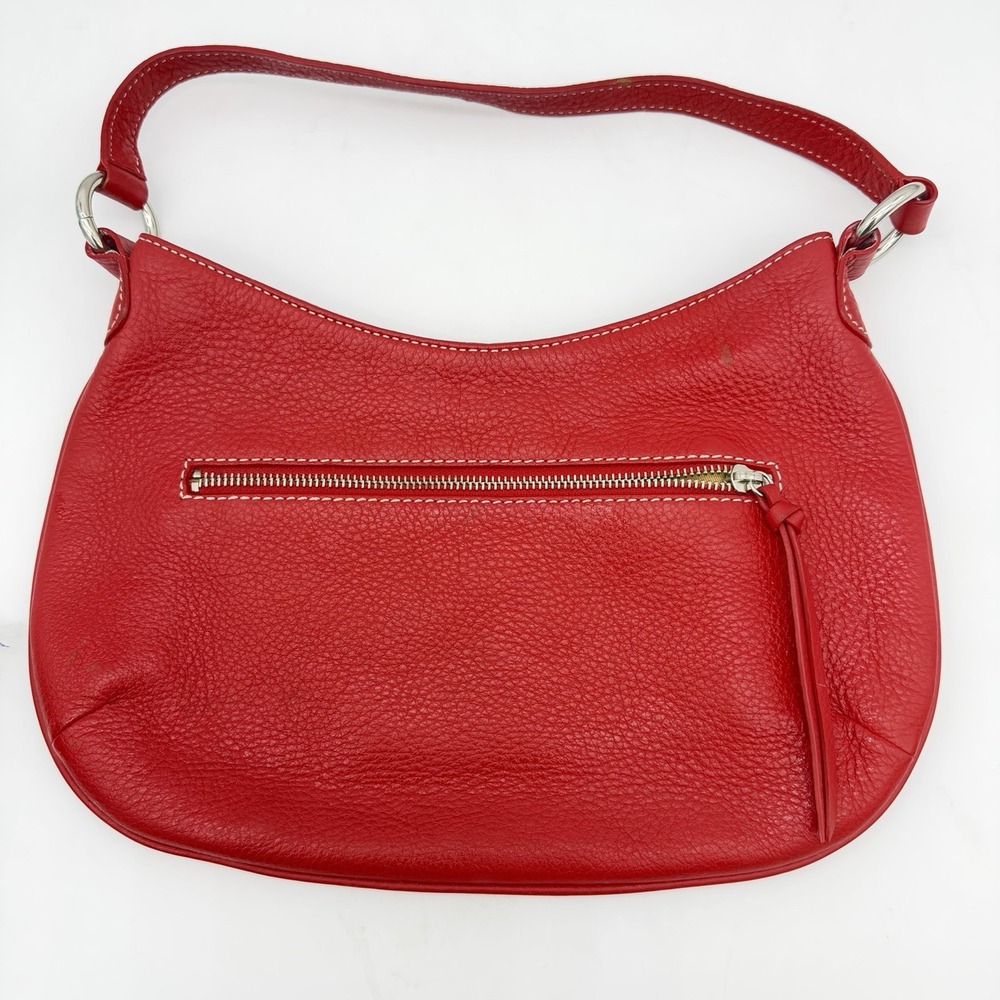 Talbots Red Genuine Leather Purse Sholder Bag Medium Size